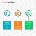 3 steps infographics with arrows for business presentation. Vector infographic template with 3 options, levels, parts, or processe Royalty Free Stock Photo